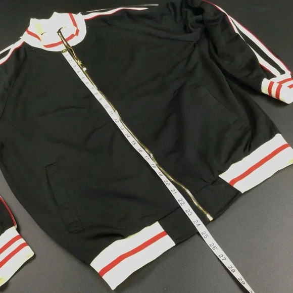 NWT G-Style Men's Black Tri-Tone Striped Front Zip Sports Track Jacket Size XL - Picture 4 of 10